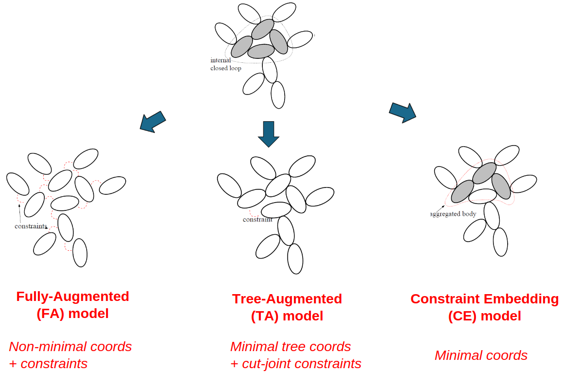 Representation options for a multibody system
