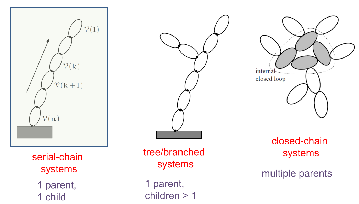 Types of multibody topologies